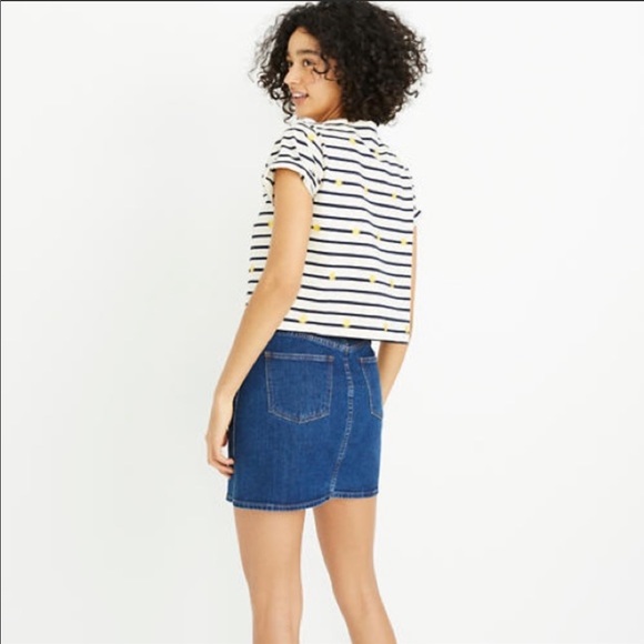 Madewell button down stretch denim skirt - Picture 2 of 5